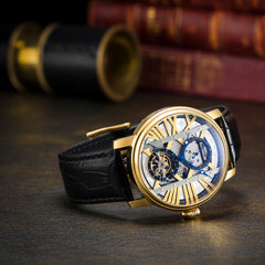 EARNSHAW WESTMINSTER Mechanical Automatic Gold Round Dial Men's Watch- ES-8095-02