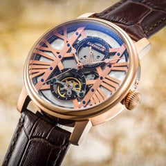 EARNSHAW WESTMINSTER Mechanical Automatic Rose Gold Round Dial Men's Watch- ES-8095-03