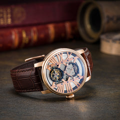 EARNSHAW WESTMINSTER Mechanical Automatic Rose Gold Round Dial Men's Watch- ES-8095-03