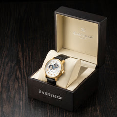 EARNSHAW WESTMINSTER Mechanical Skeleton Silver Round Dial Men's Watch- ES-8097-02