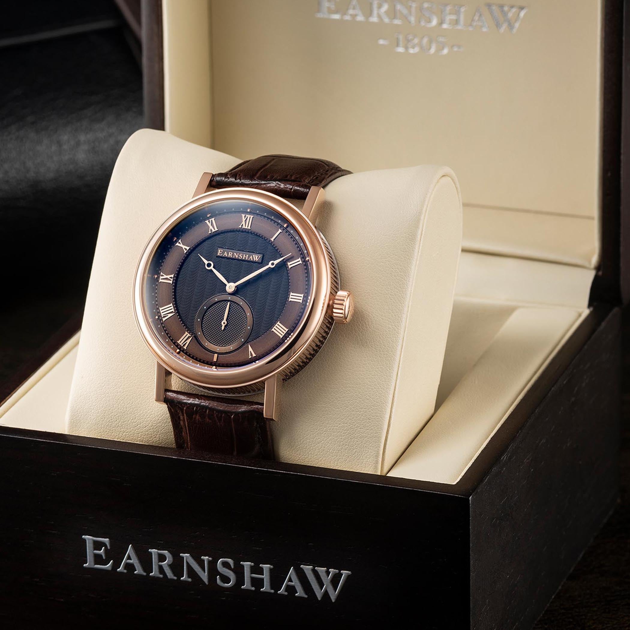 EARNSHAW BEAUFORT MULTI-FUNCTION Quartz Brown Round Dial Men's Watch- ES-8102-03