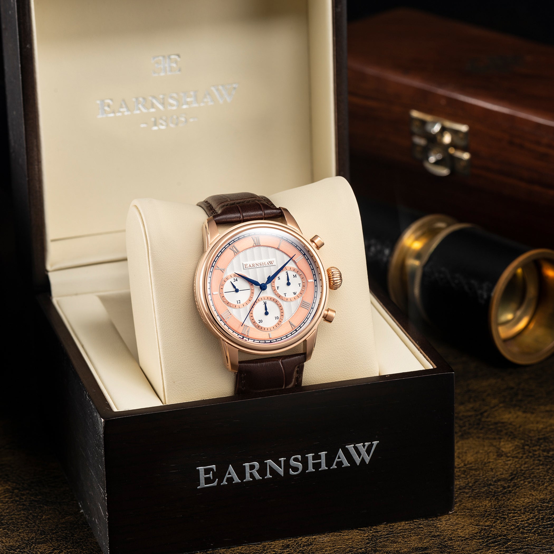 EARNSHAW LONGITUDE Multifunction Silver Round Dial Men's Watch- ES-8105-04