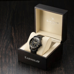 EARNSHAW LONGITUDE Multifunction Black Round Dial Men's Watch- ES-8106-03