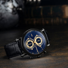 EARNSHAW MASKELYNE Chronograph Black Round Dial Men's Watch- ES-8115-02