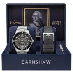 EARNSHAW HAWKE LIMITED EDITION Automatic Grey Round Dial Men Watch with Additional Strap- ES-8118-33