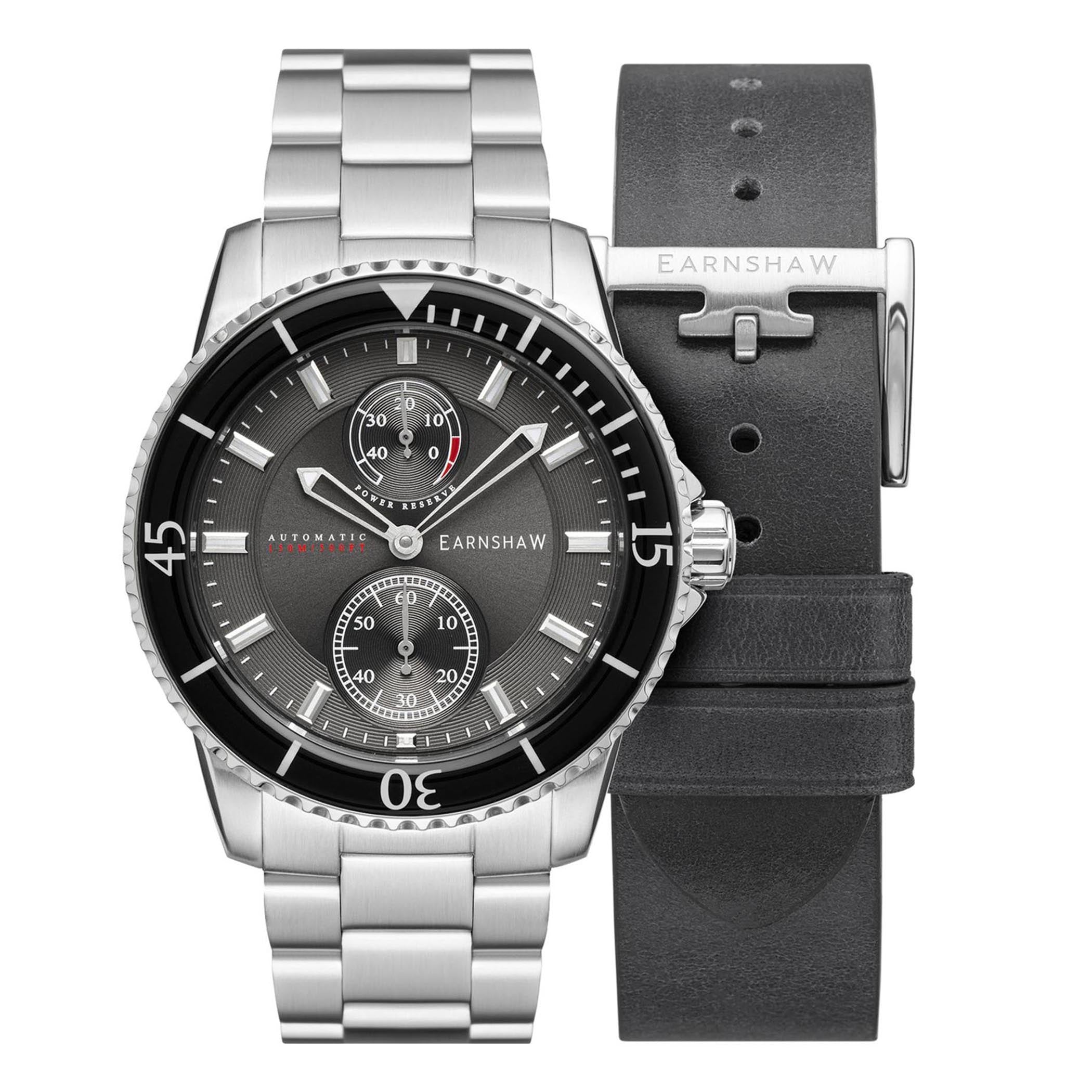 EARNSHAW HAWKE LIMITED EDITION Automatic Grey Round Dial Men Watch with Additional Strap- ES-8118-33