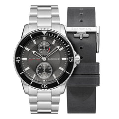 EARNSHAW HAWKE LIMITED EDITION Automatic Grey Round Dial Men Watch with Additional Strap- ES-8118-33