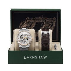 EARNSHAW Limited Edition WHITEHALL Automatic Silver Round Dial Men's Watch- ES-8120-66