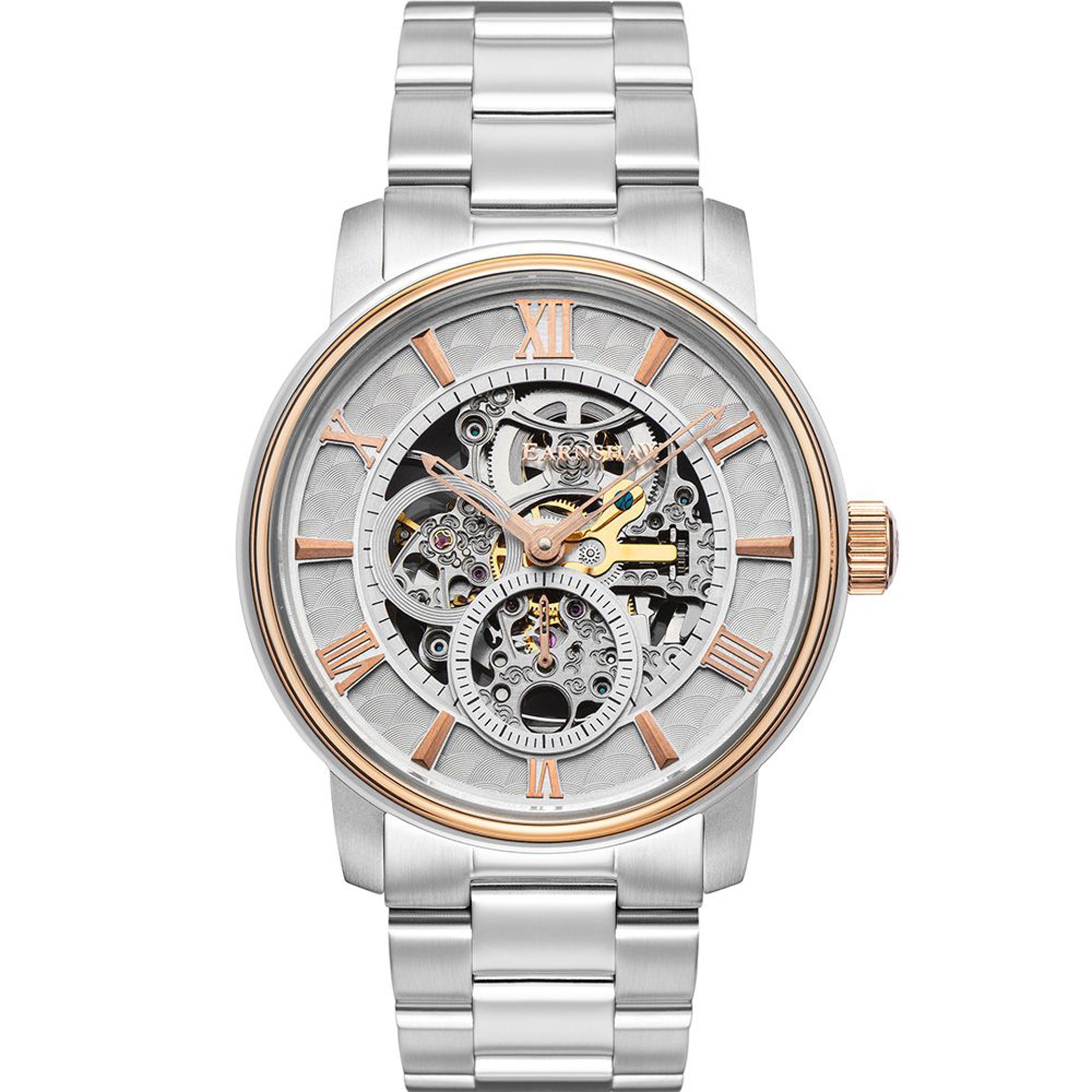 EARNSHAW Limited Edition WHITEHALL Automatic Silver Round Dial Men's Watch- ES-8120-66