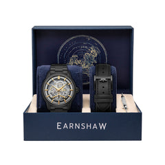 EARNSHAW Limited Edition LONGITUDE Automatic Grey Round Dial Men's Watch- ES-8126-55