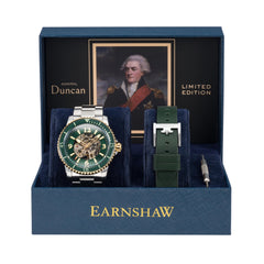 EARNSHAW DUNCAN Limited Edition Automatic Skeleton Round Dial Men's Watch with Additional Strap-ES-8129-33