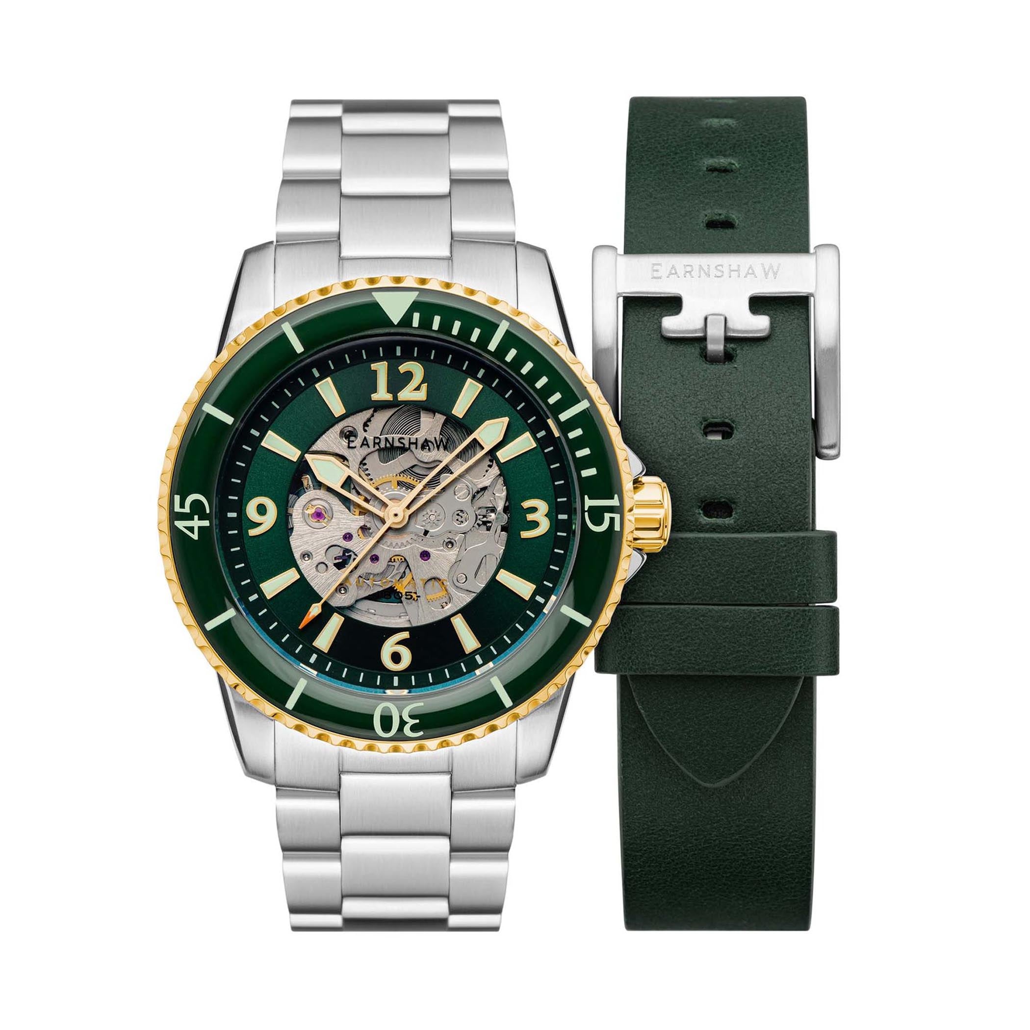 EARNSHAW DUNCAN Limited Edition Automatic Skeleton Round Dial Men's Watch with Additional Strap-ES-8129-33