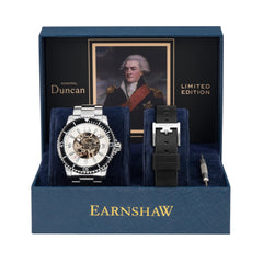 EARNSHAW DUNCAN Limited Edition Automatic Skeleton Round Dial Men's Watch with Additional Strap- ES-8129-44