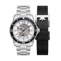 EARNSHAW DUNCAN Limited Edition Automatic Skeleton Round Dial Men's Watch with Additional Strap- ES-8129-44