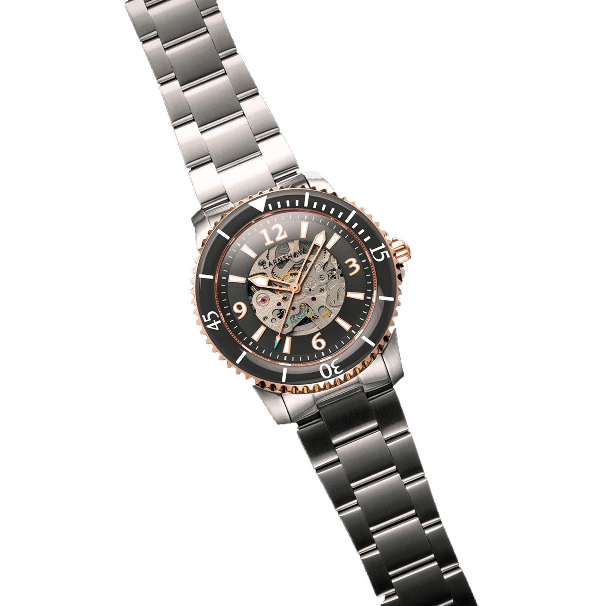 EARNSHAW DUNCAN Limited Edition Automatic Skeleton Round Dial Men's Watch with Additional Strap-ES-8129-55