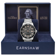 EARNSHAW HAWKE LIMITED EDITION Automatic Grey Round Dial Men's Watch- ES-8133-55