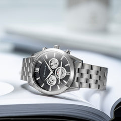 EARNSHAW DISCOVERY Japan Quartz Black Round Dial Men's WatchES-8135-11