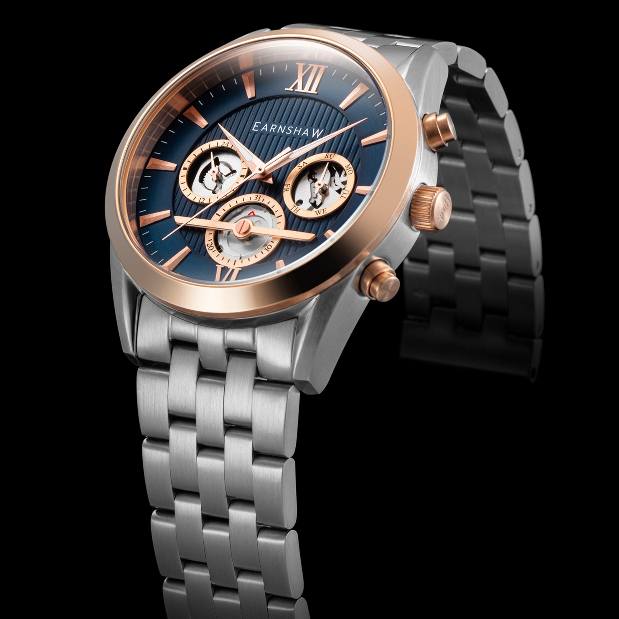 EARNSHAW DISCOVERY Japan Quartz Blue Round Dial Men's WatchES-8135-55