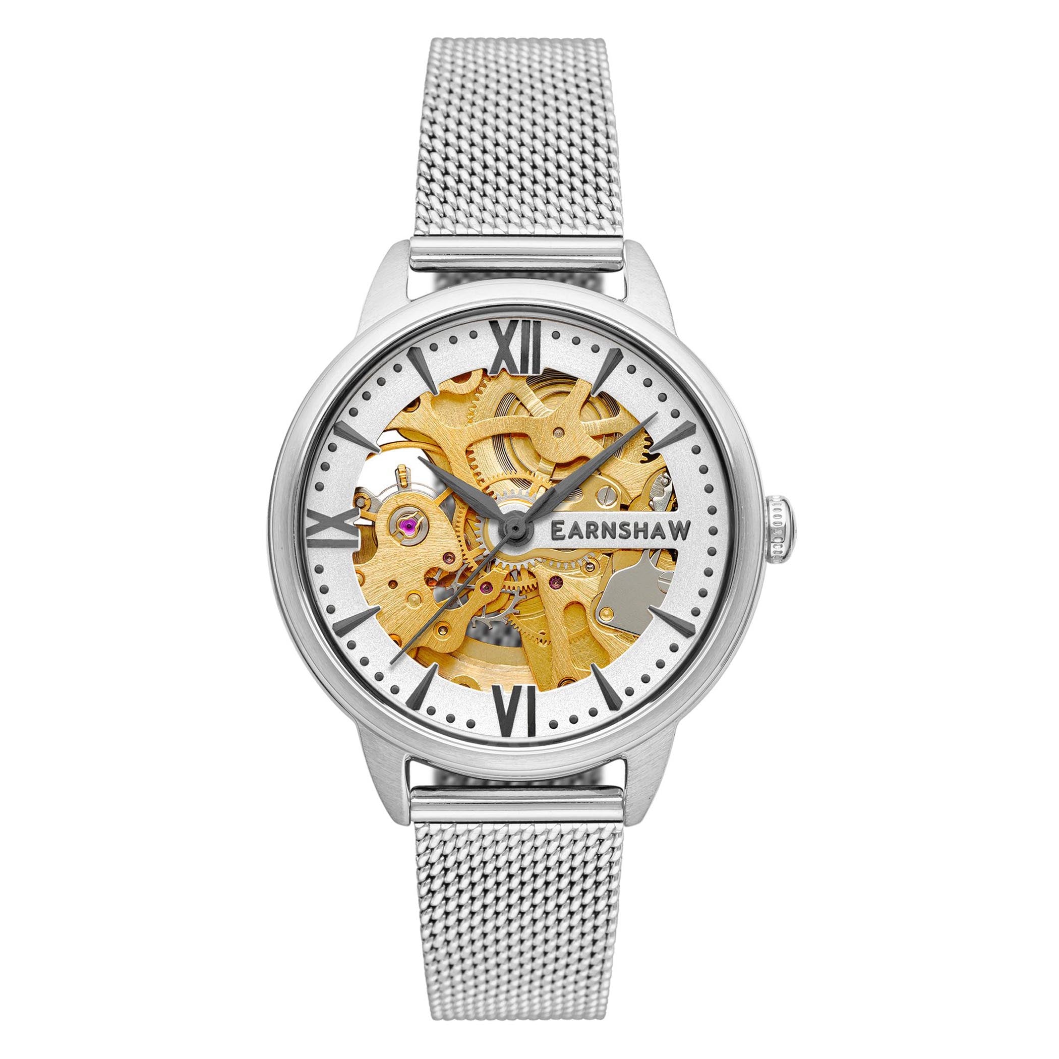 EARNSHAW ANNING Automatic Skeleton Round Dial Women's Watch-ES-8150-11