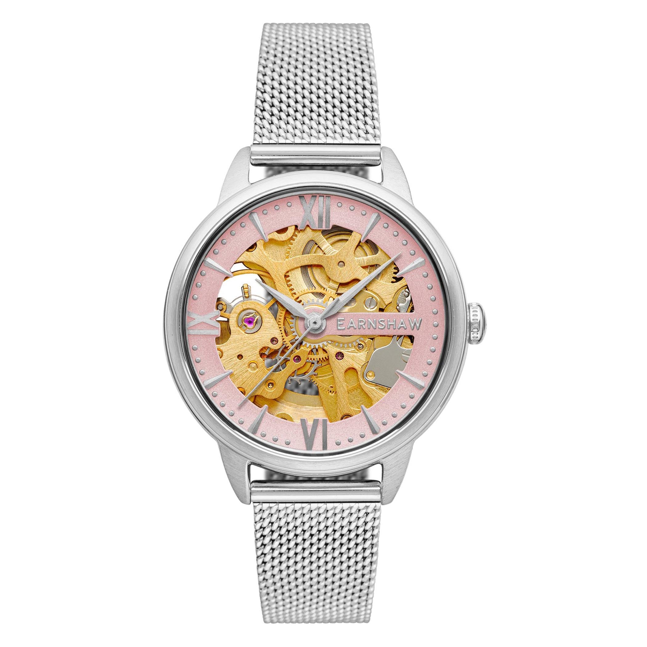 EARNSHAW ANNING Automatic Skeleton Round Dial Women's Watch-ES-8150-22