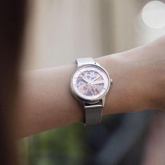 EARNSHAW ANNING Automatic Skeleton Round Dial Women's Watch-ES-8150-22