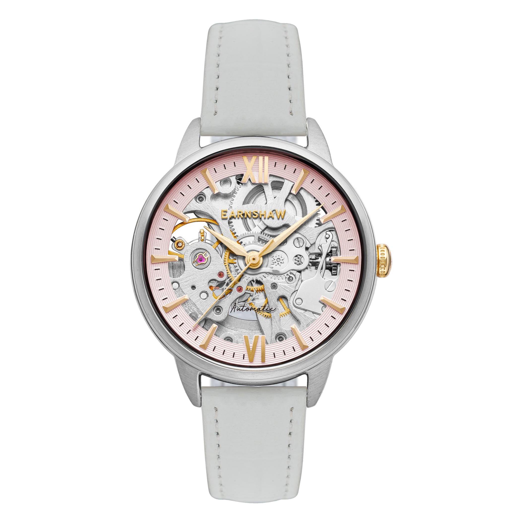 EARNSHAW ANNING Automatic Skeleton Round Dial Women's Watch-ES-8151-05