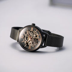 EARNSHAW ANNING Automatic Skeleton Round Dial Women's Watch-ES-8152-88