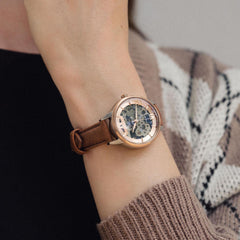 EARNSHAW ANNING Automatic Skeleton Round Dial Women's Watch-ES-8153-06