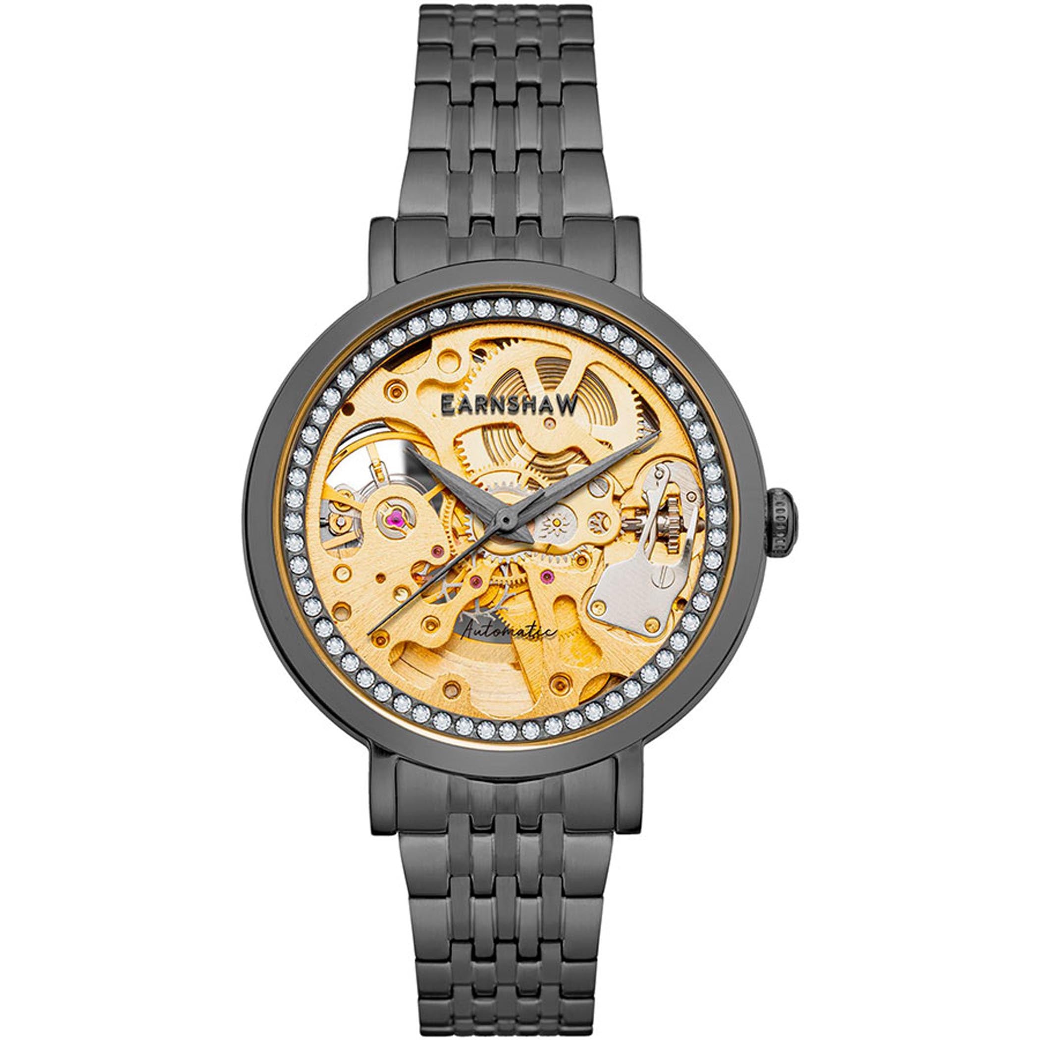 EARNSHAW NIGHTINGALE Automatic Skeleton Round Dial Women's Watch-ES-8156-77