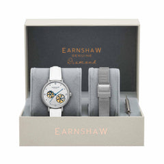 EARNSHAW NIGHTINGALE DIAMOND Automatic Skeleton Round Dial Women's Watch with Additional Strap- ES-8158-01