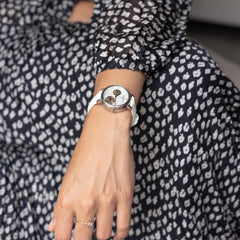 EARNSHAW NIGHTINGALE DIAMOND Automatic Skeleton Round Dial Women's Watch with Additional Strap- ES-8158-01