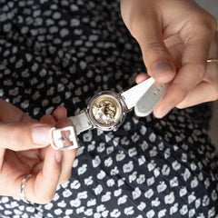 EARNSHAW NIGHTINGALE DIAMOND Automatic Skeleton Round Dial Women's Watch with Additional Strap- ES-8158-01