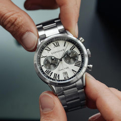 Earnshaw CARLYLE Multifunction Battery Silver Round Dial Men's Watch - ES-8176-11