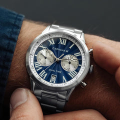 Earnshaw CARLYLE Multifunction Battery Blue Round Dial Men's Watch - ES-8176-33