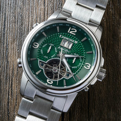 Earnshaw Marylebone Grand Date Open Heart Automatic Green Round Dial Men's Watch - ES-8177-33