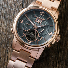 Earnshaw Marylebone Grand Date Open Heart Automatic Black Round Dial Men's Watch - ES-8177-55