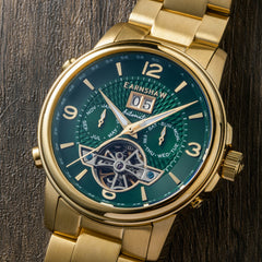 Earnshaw Marylebone Grand Date Open Heart Automatic Green Round Dial Men's Watch - ES-8177-88