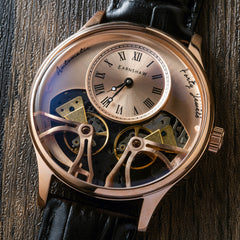 Earnshaw Scientists Faraday Double Barrel Automatic Rose Gold Round Dial Men's Watch - ES-8179-0A