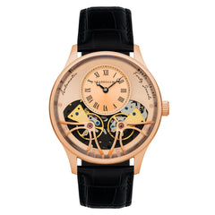 Earnshaw Scientists Faraday Double Barrel Automatic Rose Gold Round Dial Men's Watch - ES-8179-0A