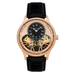 Earnshaw Scientists Faraday Double Barrel Automatic Black Round Dial Men's Watch - ES-8179-0C