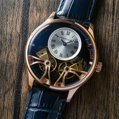 Earnshaw Scientists Faraday Double Barrel Automatic Silver Round Dial Men's Watch - ES-8179-0E