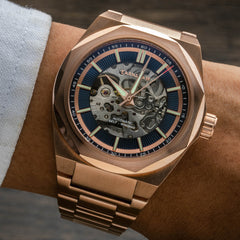 Earnshaw Clark Skeleton Automatic Blue Round Dial Men's Watch - ES-8182-88