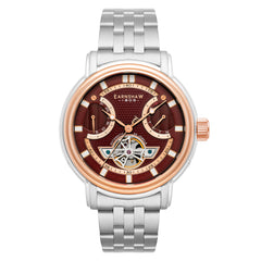 Earnshaw Retrograde Open Heart Automatic Red Round 33 Jewels Dial Men's Watch - ES-8184-77