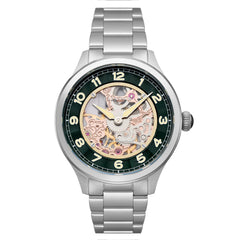 Earnshaw BARON Skeleton Mechanical Automatic Green Round Dial Men's Watch -  ES-8189-33