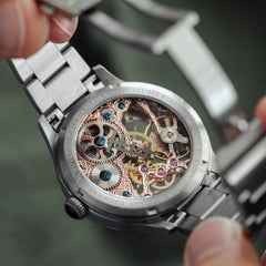 Earnshaw BARON Skeleton Mechanical Automatic Green Round Dial Men's Watch -  ES-8189-33