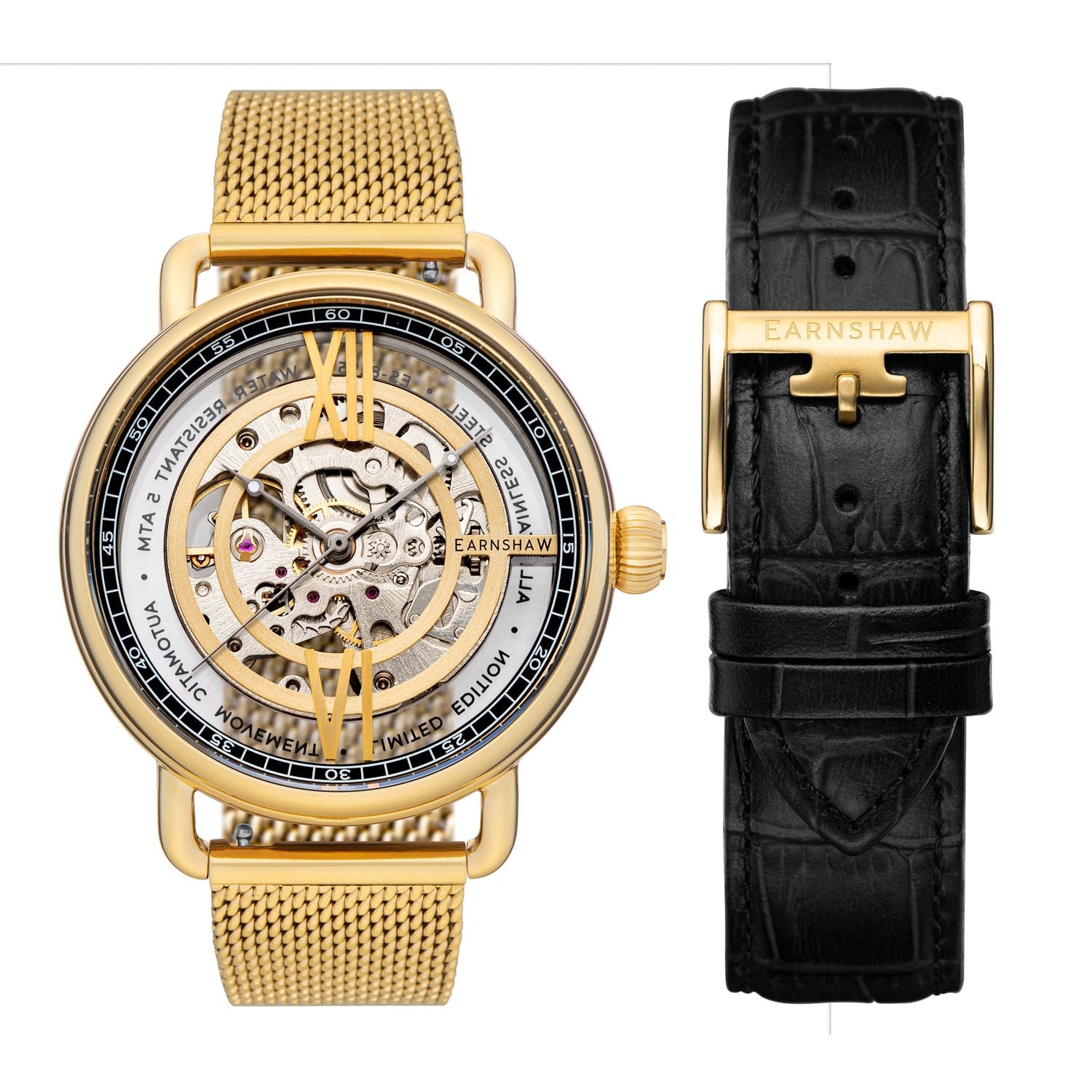 EARNSHAW INVESTIGATOR Limited Edition Skeleton Automatic Watch For Men - ES-8195-33