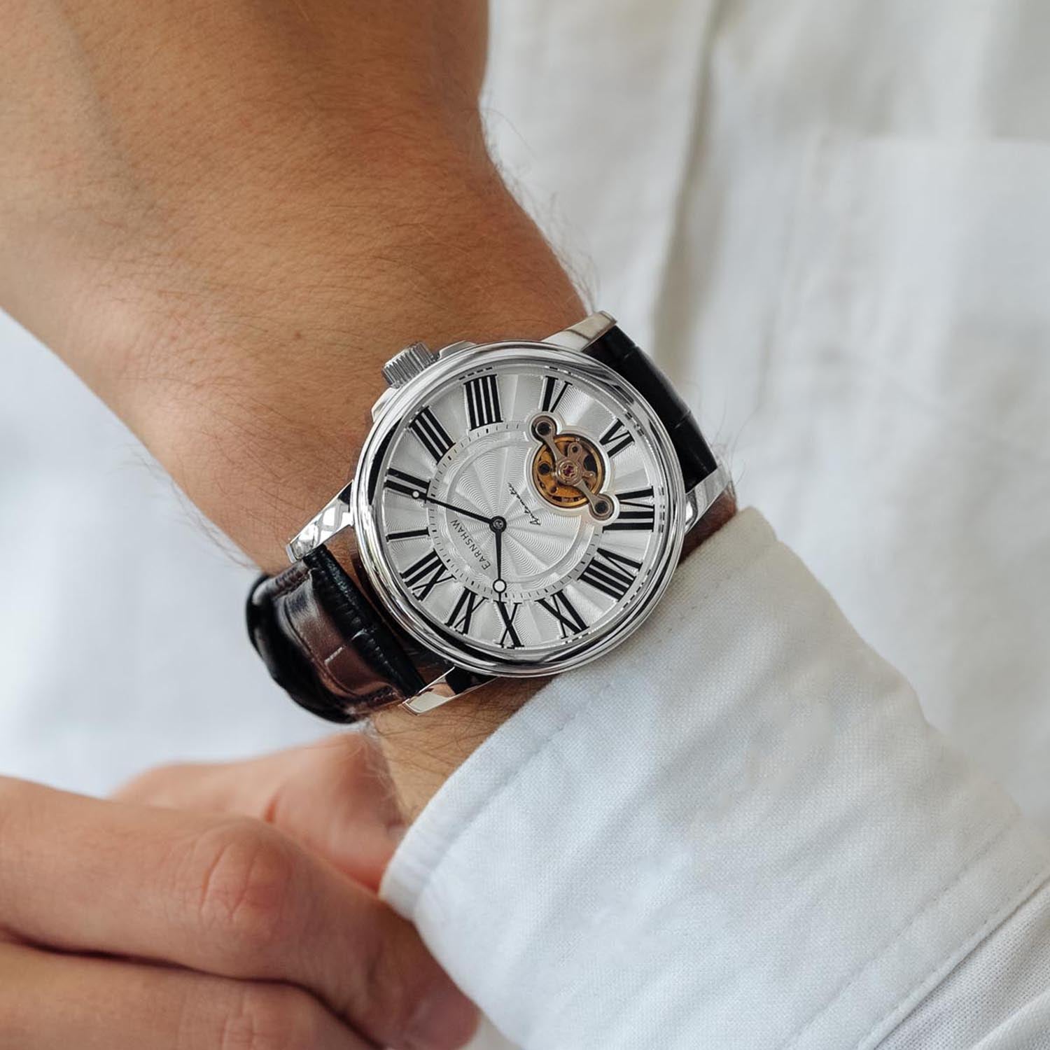 Earnshaw MARYLEBONE Automatic Silver Round Dial Men's Watch - ES-8196-01