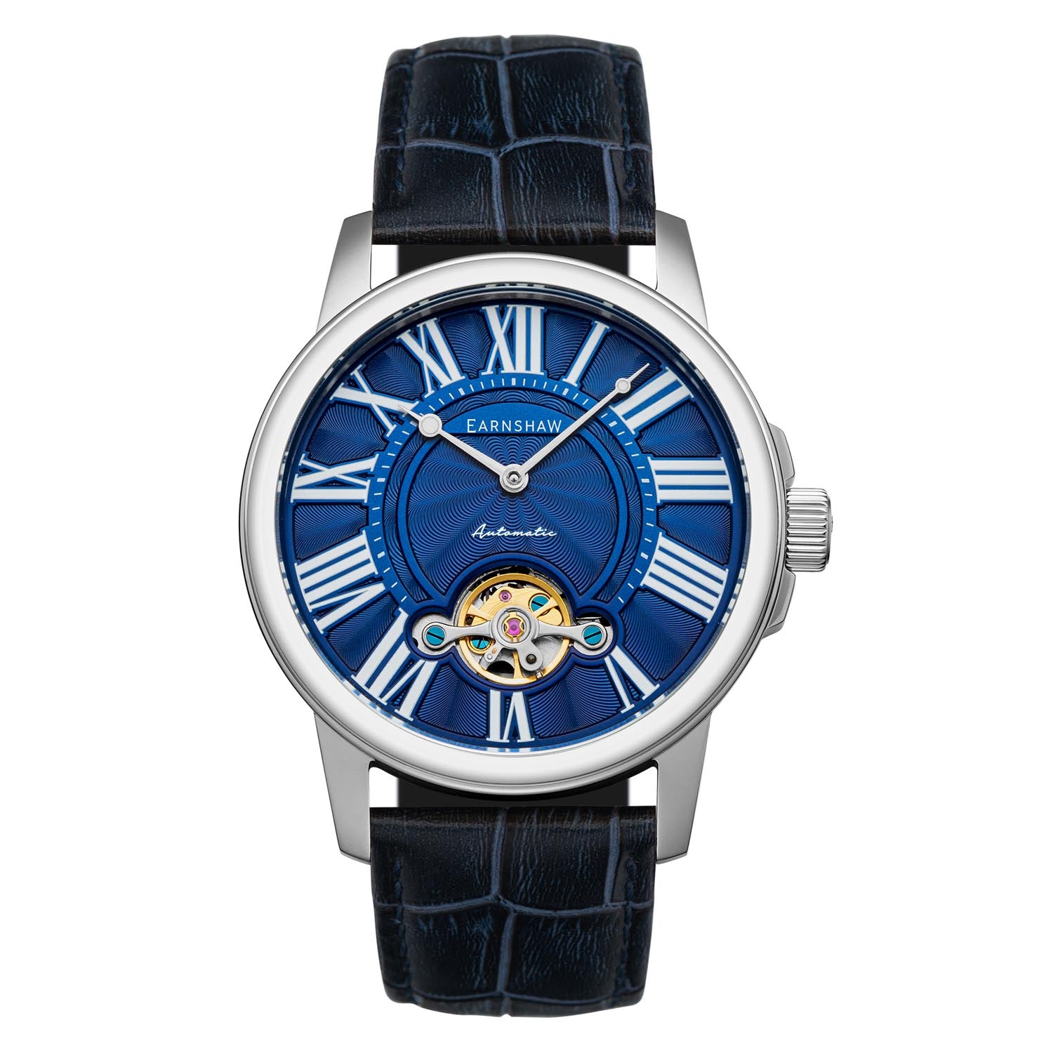 Earnshaw MARYLEBONE Automatic Blue Round Dial Men's Watch - ES-8196-03