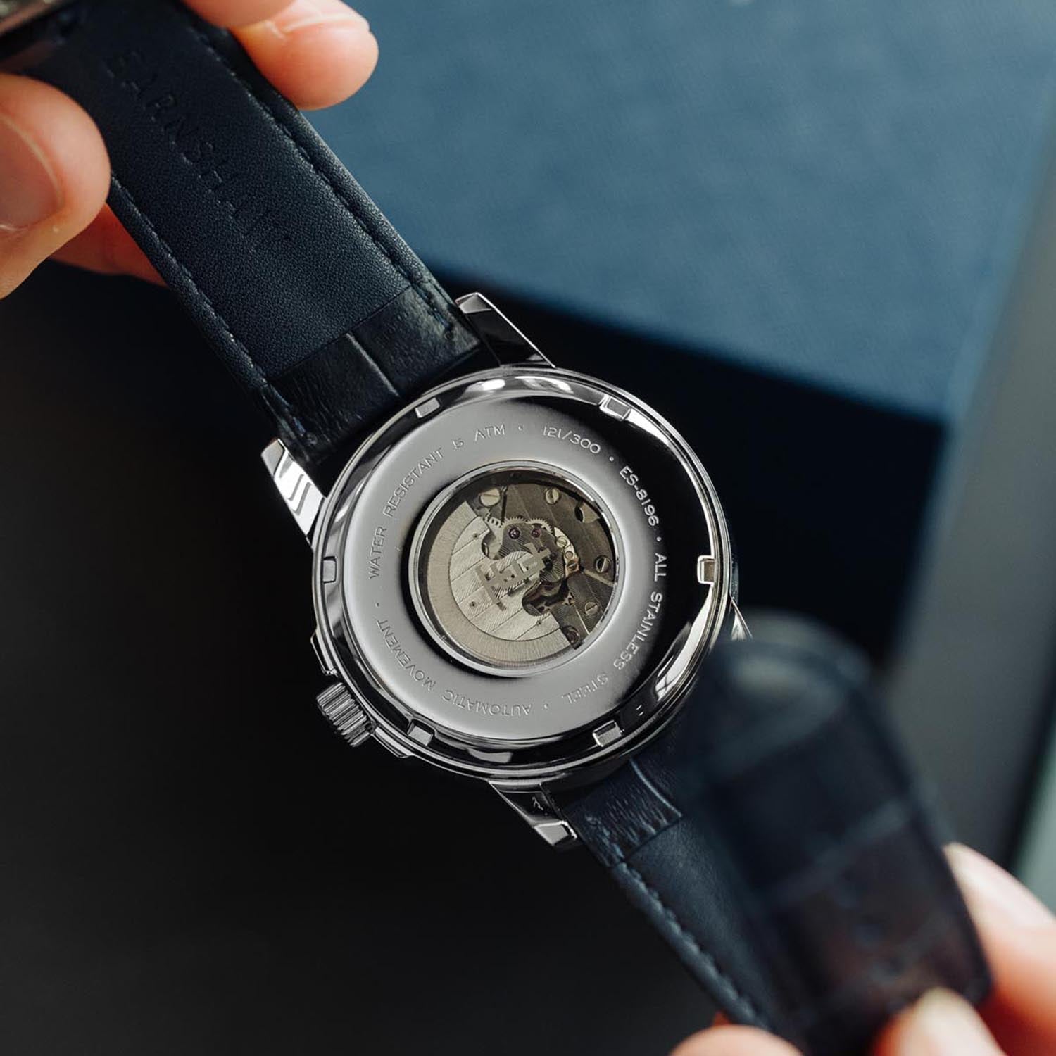 Earnshaw MARYLEBONE Automatic Blue Round Dial Men's Watch - ES-8196-03