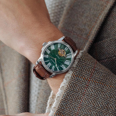 Earnshaw MARYLEBONE Automatic Green Round Dial Men's Watch - ES-8196-04